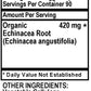 Betsy_s Basics Echinacea Powder Veggie Caps Supplement Facts