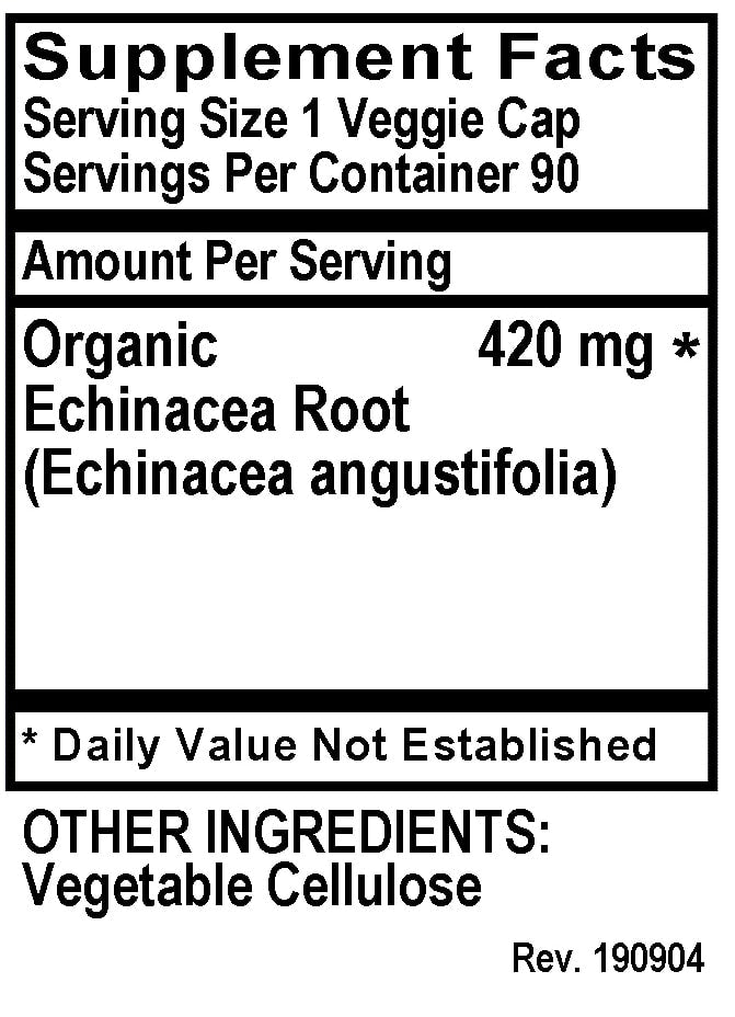 Betsy_s Basics Echinacea Powder Veggie Caps Supplement Facts