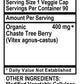 Betsy's Basics Chaste Tree Supplement Facts