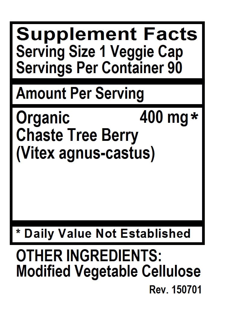 Betsy's Basics Chaste Tree Supplement Facts