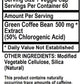 Betsy_s Basics Green Coffee Bean Extract Supplement Facts