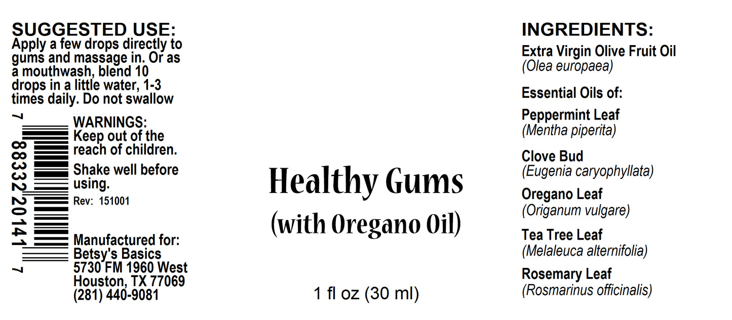 Betsy's Basics Healthy Gums* Supplement Facts