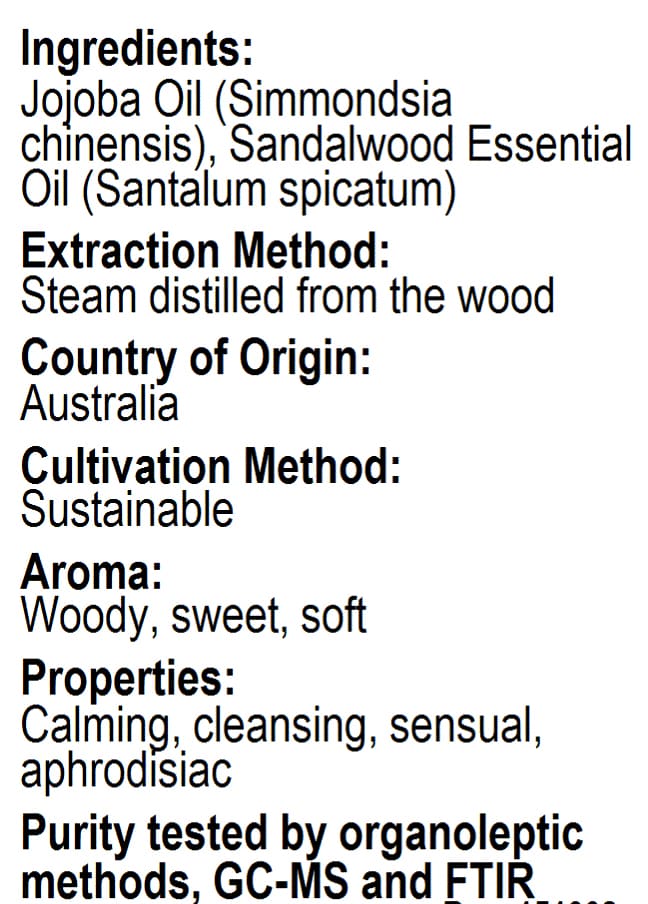 Betsy-s Basics Sandalwood Essential Oil Ingredients