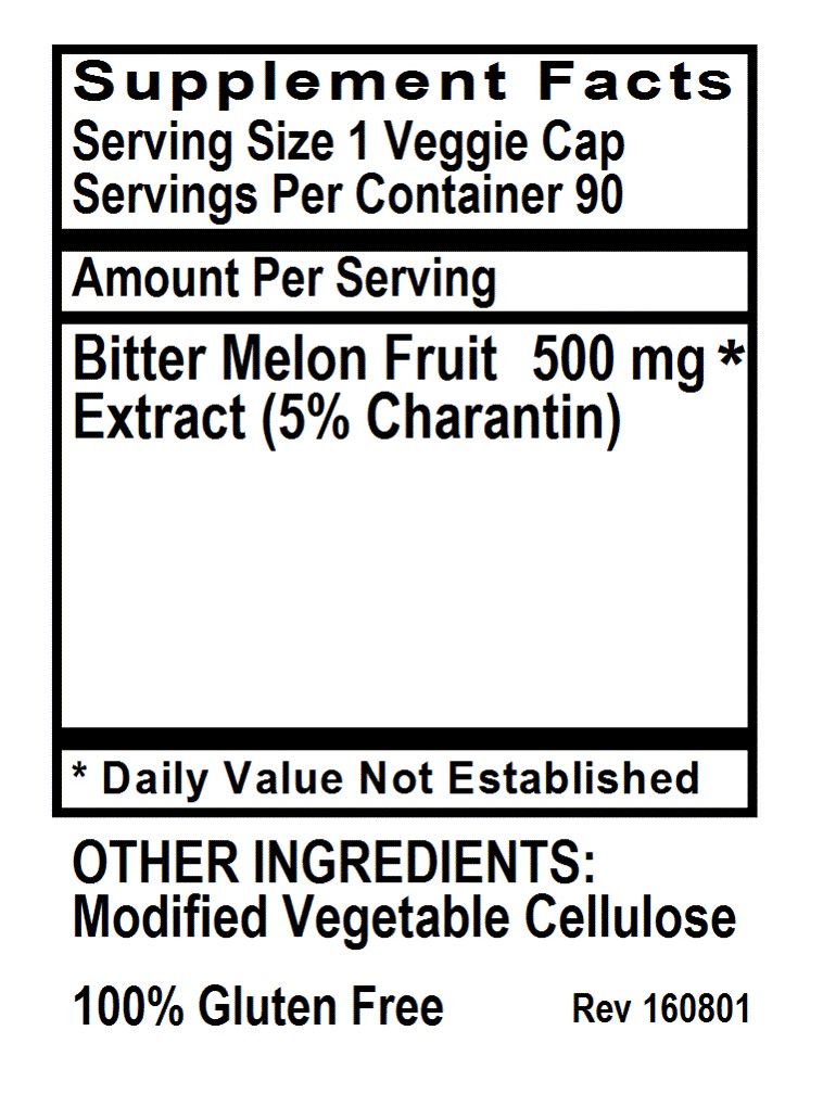 Betsy's Basics Bitter Melon Supplement Facts