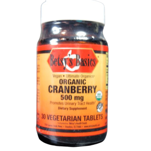 Betsy_s Basics Organic Cranberry 500 mg Vegetarian Tablets