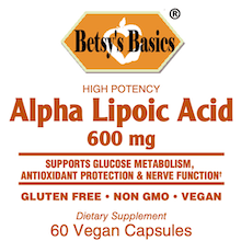 Betsy_s Basics High Potency Alpha Lipoic Acid 600 mg Full Label