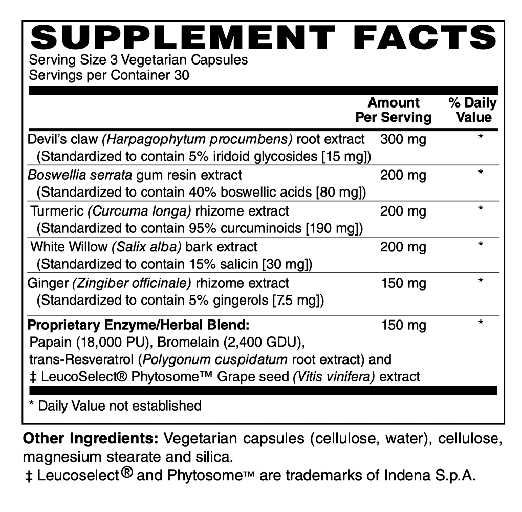 Betsy_s Basics InflamMove Supplement Facts