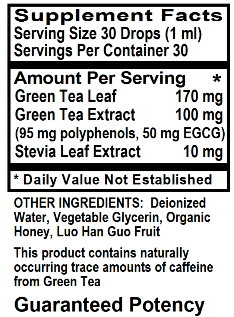Betsy_s Basics Green Tea Liquid Herbal Supplement Facts