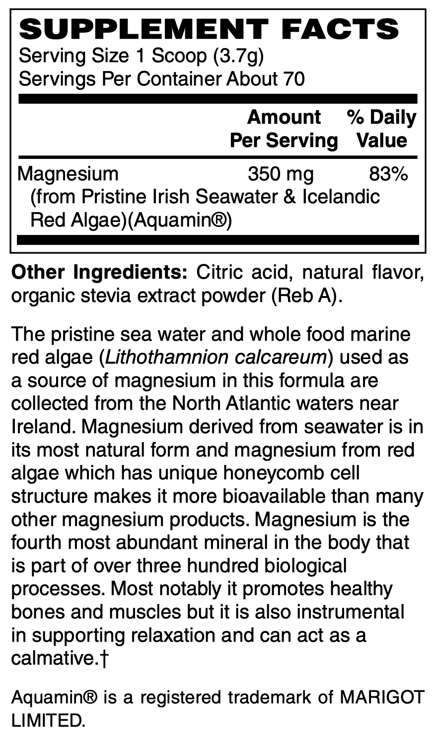 Betsy_s Basics Whole Food Magnesium Powder Supplement Facts