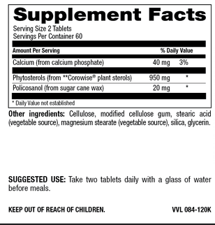 Betsy_s Basics Cholesterol Complex with Plant Sterols Supplement Facts