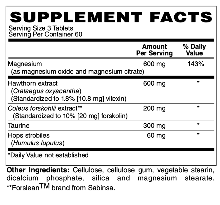 Betsy_s Basics Blood Pressure Support Supplement Facts
