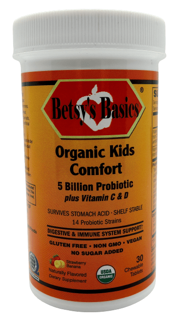 Betsy_s Basics Organic Kids Comfort 5 Billion Probiotic plus vitamin C and D