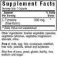 Betsy_s Basics L-Tyrosine 500 mg Supplement Facts