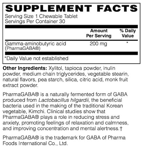 Betsy_s Basics Quick Acting Fermented GABA 200 mg Supplement Facts