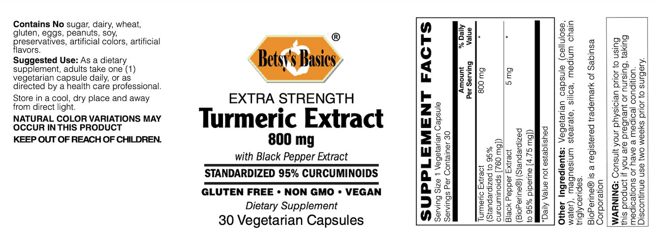 Betsy_s Basics Extra Strength Turmeric Extract 800 mg