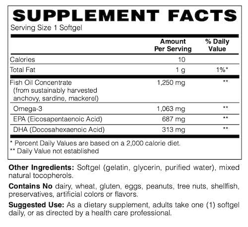 Betsy_s Basics Ultra Omega-3 Supplement Facts