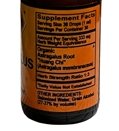 Betsy_s Basics Astragalus Liquid Herbal Supplement Facts