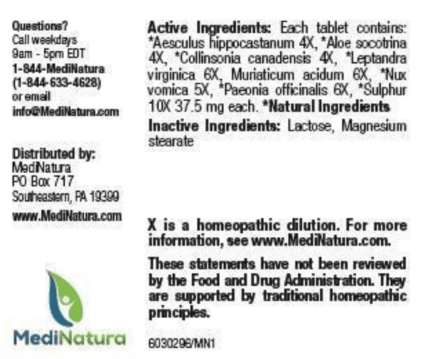 BHI Hemorrhoid Relief Tablets Active Ingredients