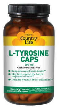 L-TYROSINE 500 MG 50 VCAP By Country Life