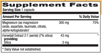 Country Life MAGNESIUM WITH SILICA 300 MG SUPPLEMENT FACTS