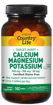 CALCIUM MAGNESIUM POTASSIUM 180 TAB By Country Life