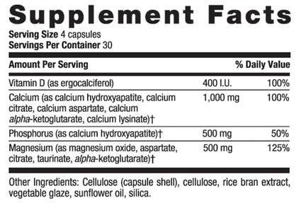 Country Life CALCIUM MAGNESIUM WITH VITAMIN D COMPLEX Supplement Facts