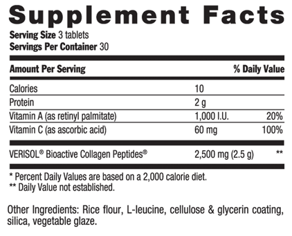 Country Life MAXI-SKIN® COLLAGEN + C&A SUPPLEMENT FACTS