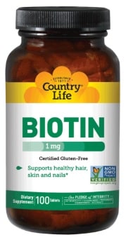 BIOTIN 1000 MCG 100 TAB By Country Life