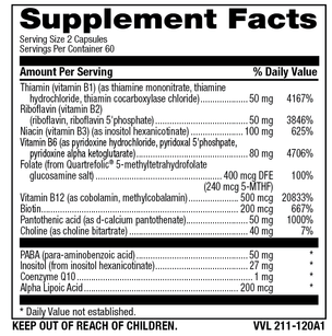 Betsy_s Basics Coenzyme Methyl B-Complex Supplement Facts