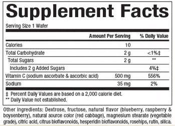 NATURAL FACTORS VITAMIN C 500 MG BLUEBERRY, RASPBERRY AND BOYSENBERRY SUPPLEMENT FACTS