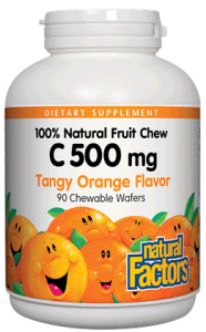 VITAMIN C 500 MG 90 CHEW WAFERS TANGY ORANGE BY NATURAL FACTORS 