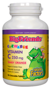 BIG FRIENDS CHEWABLE VITAMIN C 250 MG TANGY ORANGE 90 CHEW TAB BY NATURAL FACTORS 