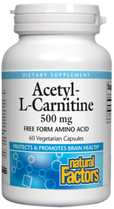 ACETYL-L-CARNITINE 500 MG 60 VCAP BY NATURAL FACTORS 