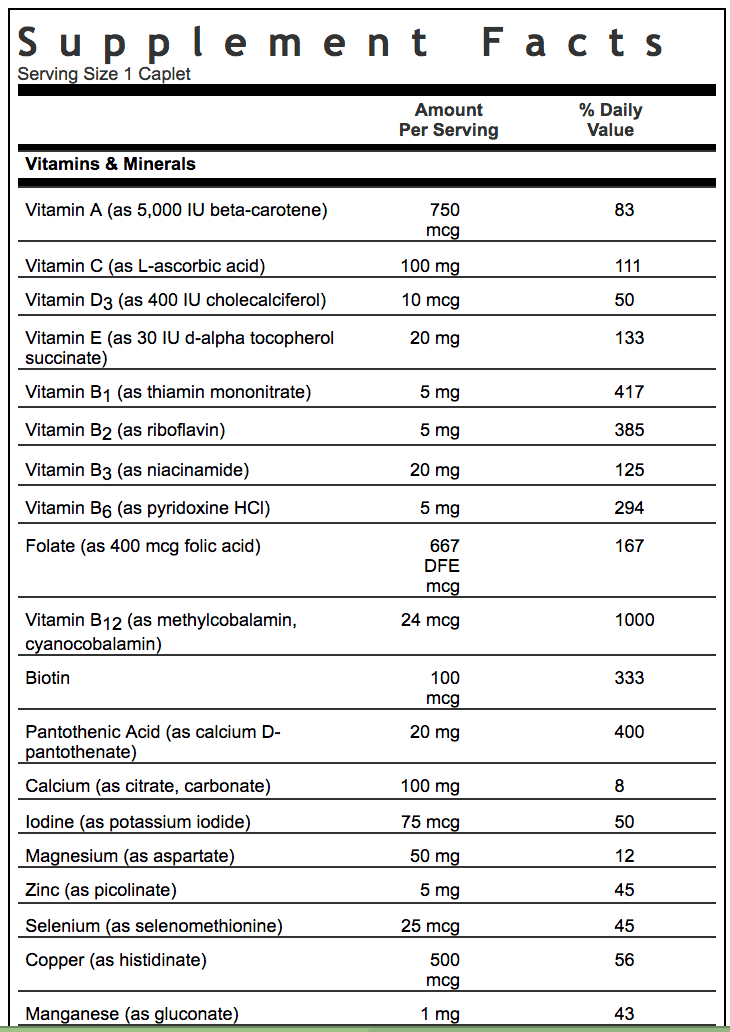 Bluebonnet Nutrition SUPER EARTH® SINGLE DAILY® MULTIPLE Supplement Facts 1 of 3