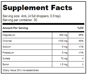 TRACE MINERALS IONIC MAGNESIUM SUPPLEMENT FACTS