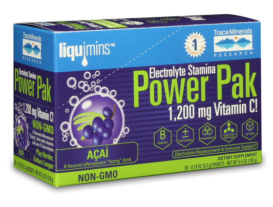 NON-GMO-ELECTROLYTE-STAMINA-ACAI BERRY 30 PK BY TRACE MINERALS