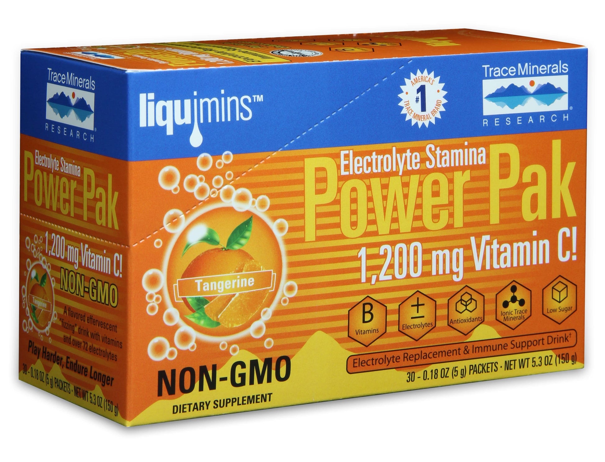 NON-GMO-ELECTROLYTE-STAMINA-TANGERINE 30 PK BY TRACE MINERALS