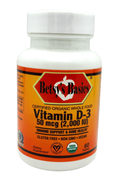 Betsy_s Basics Certified Organic Whole Food Vitamin D-3 50 mcg _2000 iu