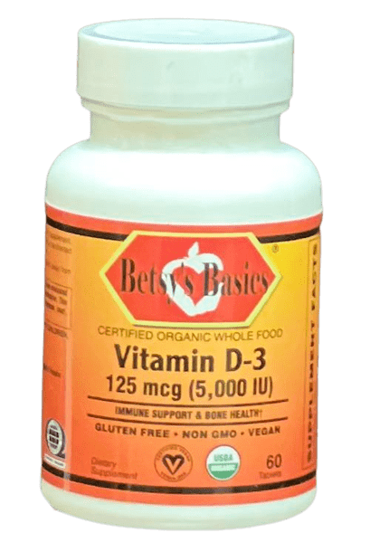 Betsy_s Basics Certified Organic Whole Food Vitamin D-3 125 mcg_5000 iu