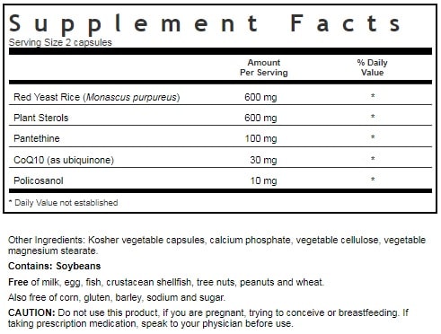 BLUEBONNET NUTRITION CHOLESTERICE Supplement Facts