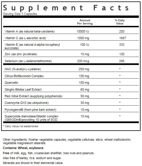 BLUEBONNET NUTRITION SUPER ANTIOXIDANT FORMULA 