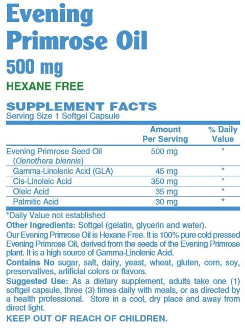 Evening Primrose Oil 500 mg, 90 sgel by Betsy's Basics