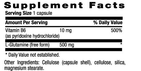 Country Life L-GLUTAMINE CAPS 500 MG SUPPLEMENT FACTS